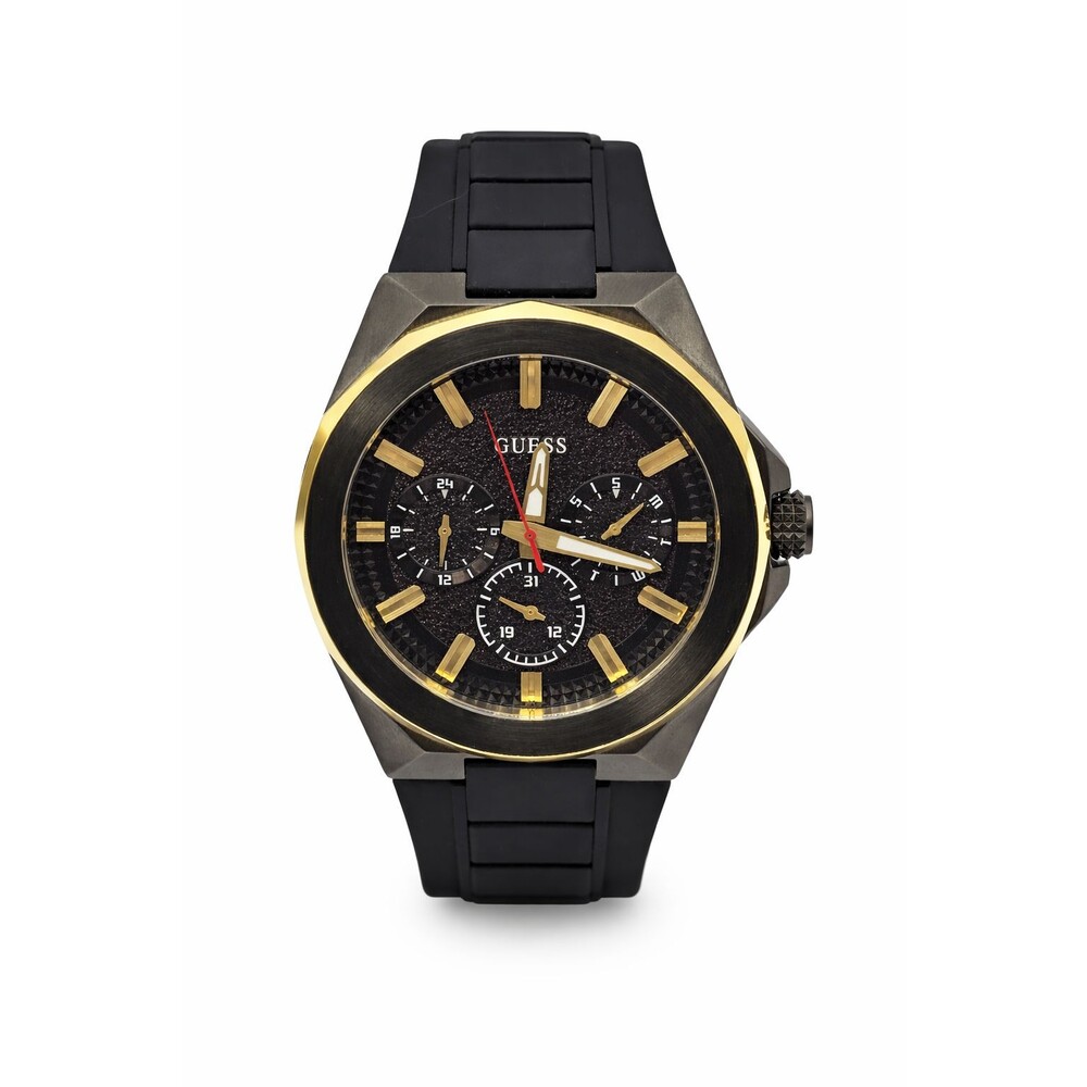 GUESS Men's Dashboard Watch GW0799G1 46mm Black Dial Silicone Multi-Function